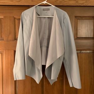 Grey faux leather/suede jacket